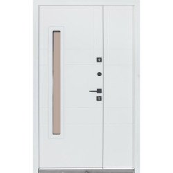 Входная дверь ТЕРМО HOUSE Kale МОДЕЛЬ 705/431 Темный Антрацит / уличная Белый атласный