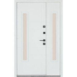 Входная дверь ТЕРМО HOUSE Kale МОДЕЛЬ 706/431 Темный Антрацит / уличная Белый атласный