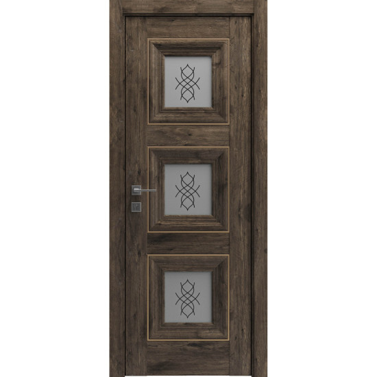 МІЖКІМНАТНІ ДВЕРІ "Irida" basic molding, скло АКАЦИЯ ТЕМНАЯ