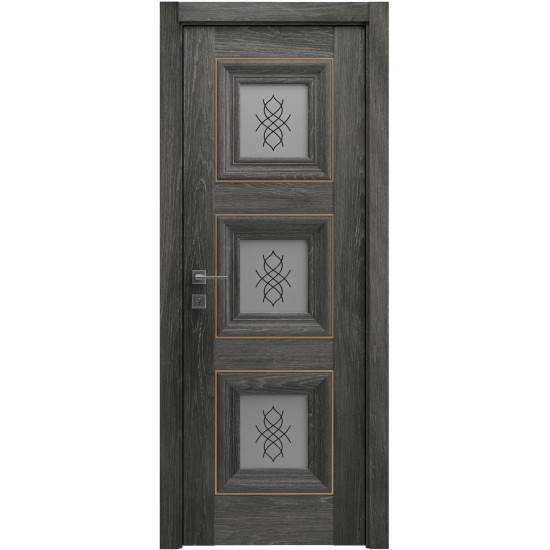 МЕЖКОМНАТНЫЕ ДВЕРИ "Irida" basic molding, скло ДУБ ШАЛЕ ГРАФИТ
