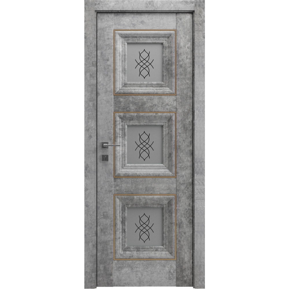МЕЖКОМНАТНЫЕ ДВЕРИ "Irida" basic molding, скло СЕРЫЙ МРАМОР