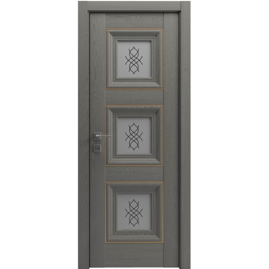 МІЖКІМНАТНІ ДВЕРІ "Irida" basic molding, скло СОСНА БРАШ БРАУН