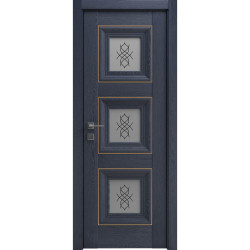 МЕЖКОМНАТНАЯ ДВЕРЬ VERSAL "Irida" basic molding, скло СОСНА БРАШ КОБАЛЬТ