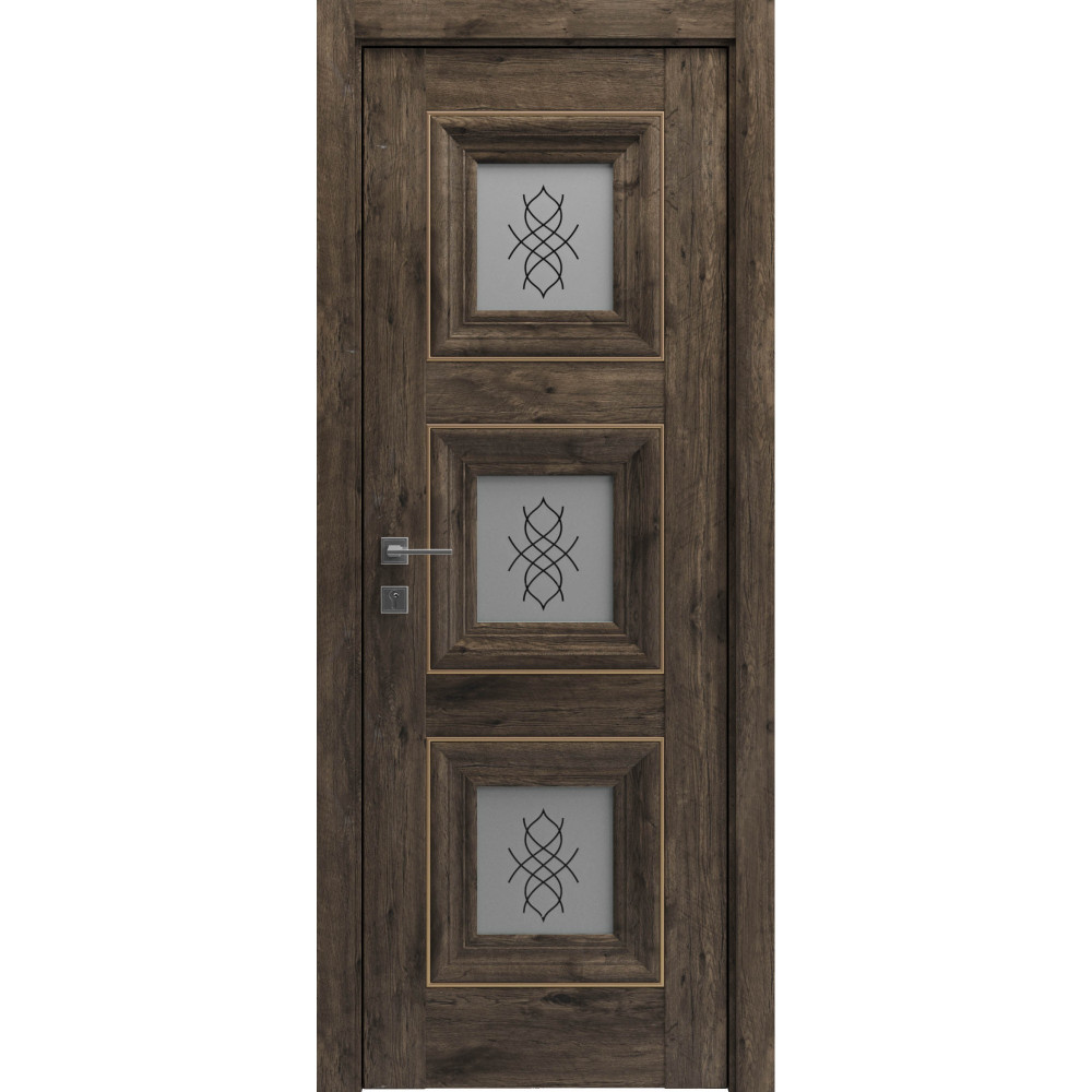 МІЖКІМНАТНІ ДВЕРІ "Irida" basic molding, скло АКАЦИЯ ТЕМНАЯ