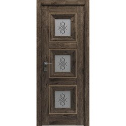 МЕЖКОМНАТНАЯ ДВЕРЬ VERSAL "Irida" basic molding, скло АКАЦИЯ ТЕМНАЯ