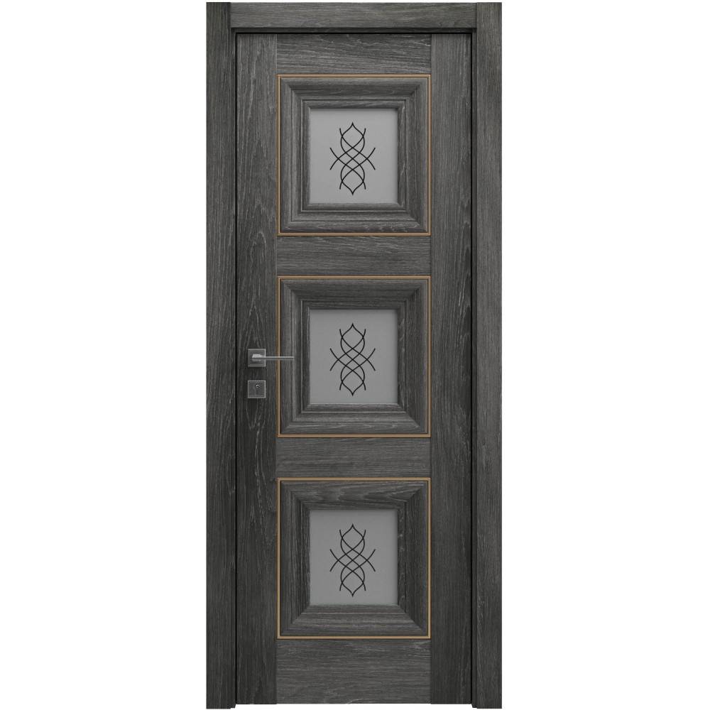 МІЖКІМНАТНІ ДВЕРІ "Irida" basic molding, скло ДУБ ШАЛЕ ГРАФИТ