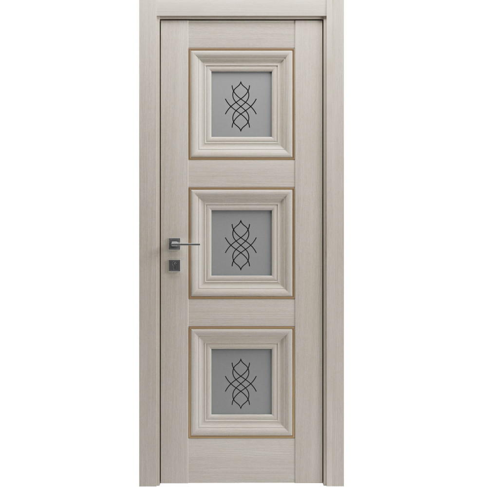 МЕЖКОМНАТНЫЕ ДВЕРИ "Irida" basic molding, скло КРЕМ
