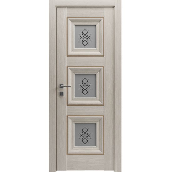МЕЖКОМНАТНЫЕ ДВЕРИ "Irida" basic molding, скло КРЕМ