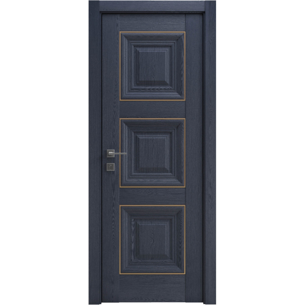 МІЖКІМНАТНІ ДВЕРІ "Irida" basic molding, глухе СОСНА БРАШ КОБАЛЬТ