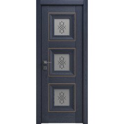МЕЖКОМНАТНАЯ ДВЕРЬ VERSAL "Irida" basic molding, скло СОСНА БРАШ КОБАЛЬТ