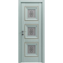 МЕЖКОМНАТНАЯ ДВЕРЬ VERSAL "Irida" basic molding, скло СОСНА БРАШ МИНТ