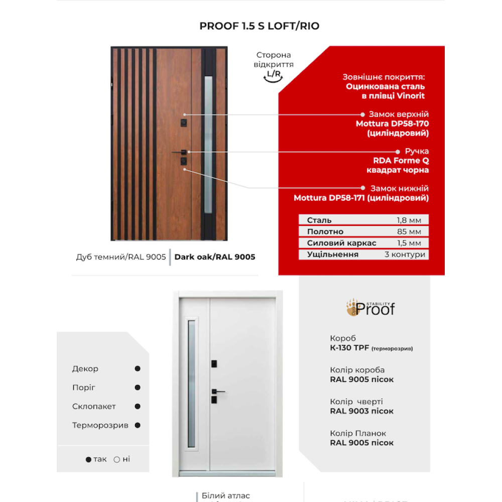 Входные двери S Loft / Riot комплектация Straj Proof