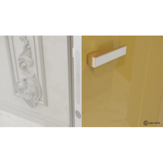 Двері прихованого монтажу Prestige Glass з алюмінієвим торцем, на себе (outside)