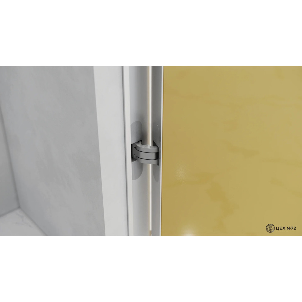 Двері прихованого монтажу Prestige Glass з алюмінієвим торцем, на себе (outside)