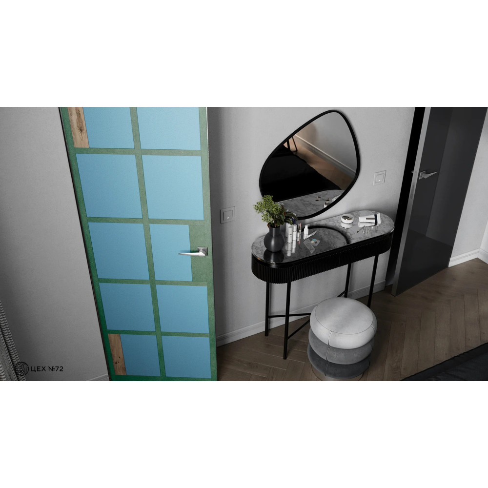 Двері прихованого монтажу PRESTIGE MIRROR, від себе (inside)