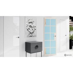 Двери скрытого монтажа Prestige MIRROR с алюминиевым торцом, на себя (outside)